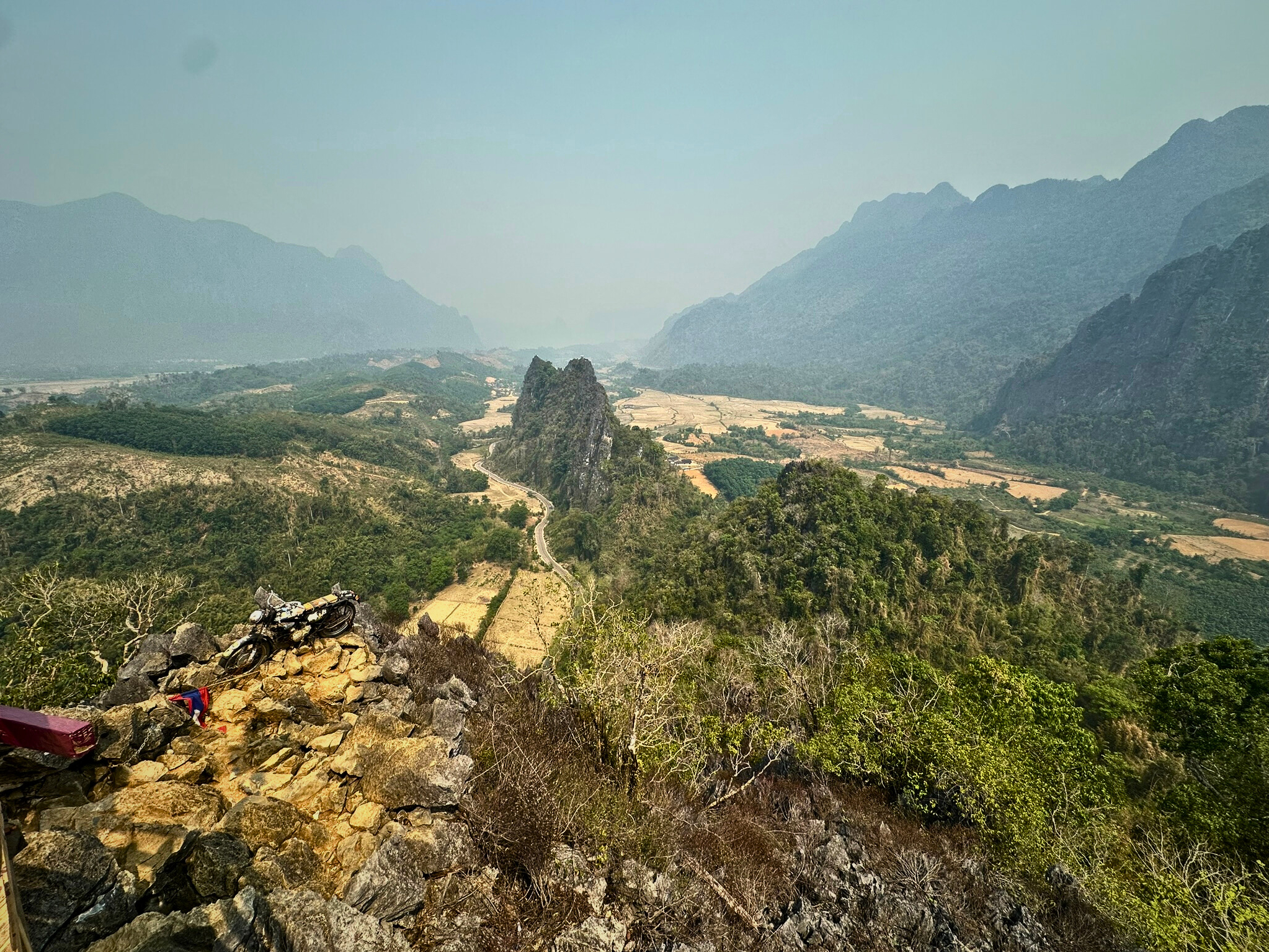 View on karst mountains in Laos