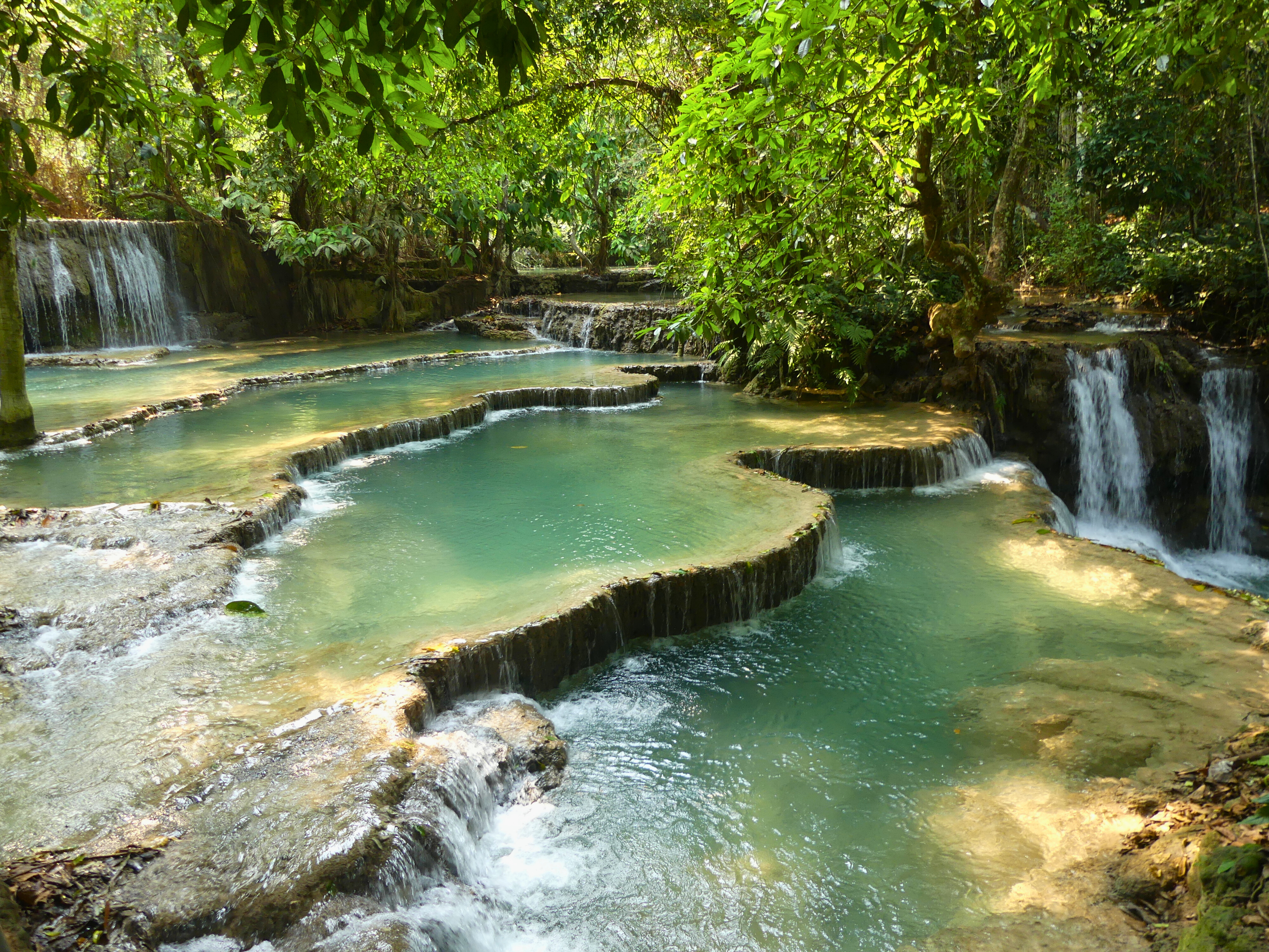 view of pools with mini waterfalls